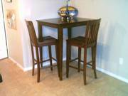 Mahogany Pub Style High Table with 2 chairs