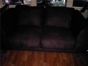 Dark brown suede couch